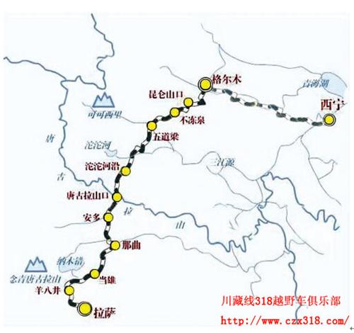 青藏线进藏旅游地图